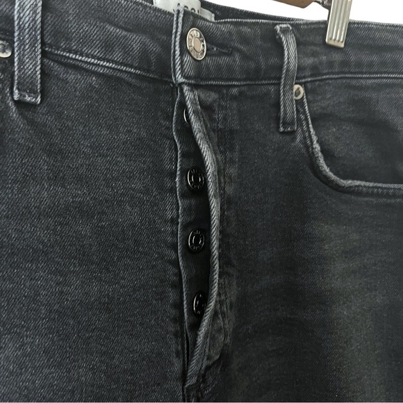 AGOLDE Riley Size 29 Washed Black High Rise Straight Crop Jeans - Picture 6 of 8